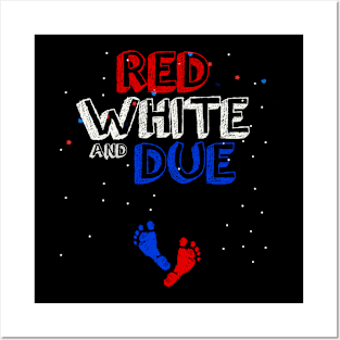 Red White And Due4th of July Announcement Posters and Art